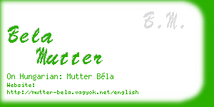 bela mutter business card